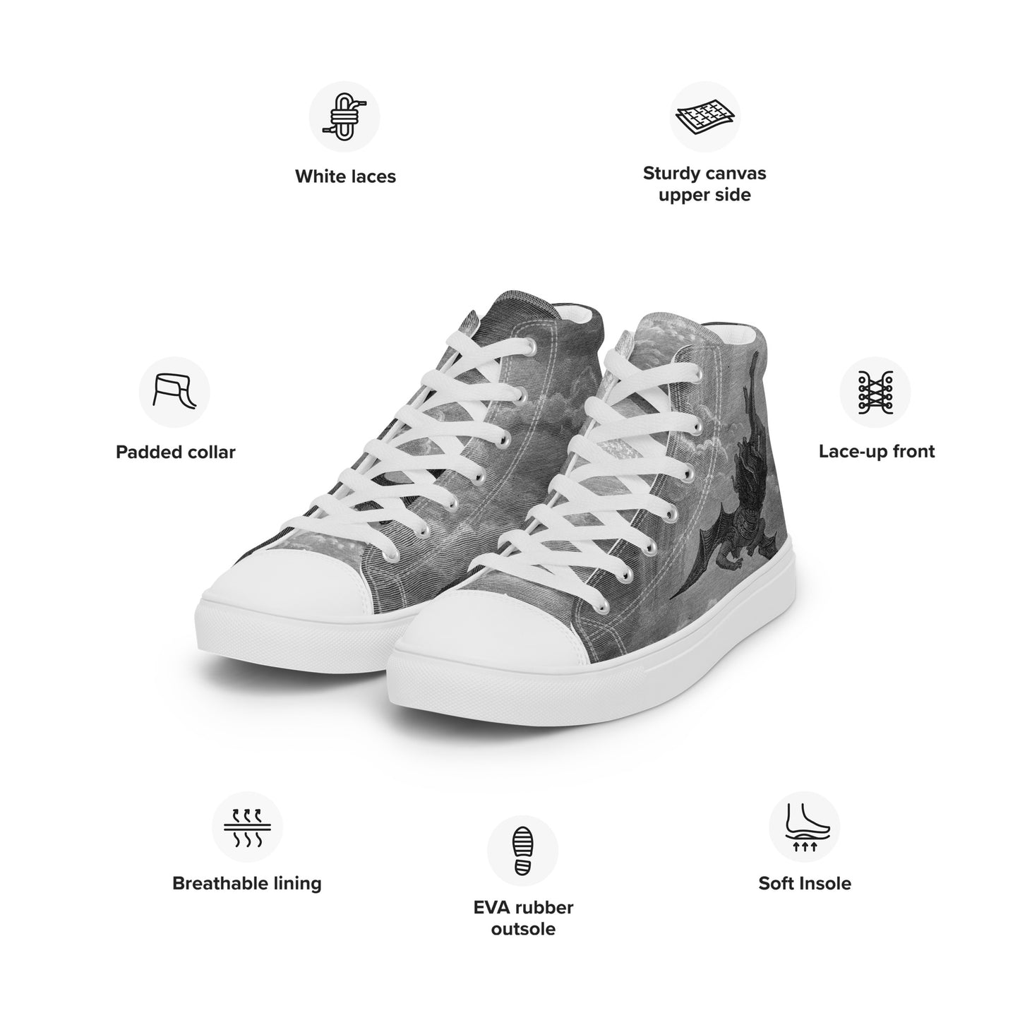 Morningstar - Gustav Doré - Paradise Lost - Men’s High Top Canvas Shoes
